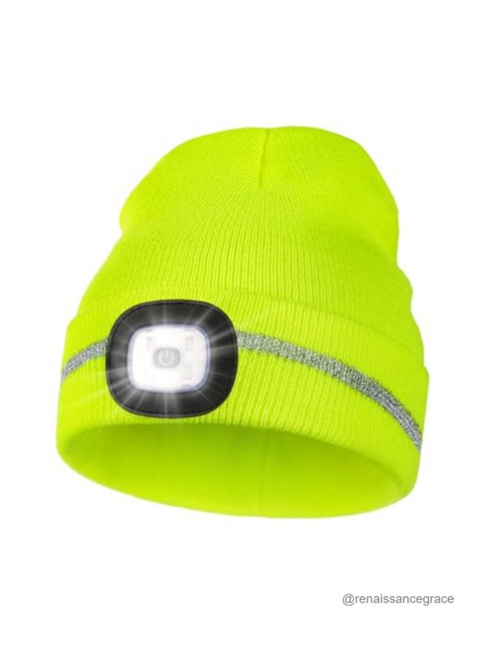 Rechargeable LED Reflective Beanie with Light for Running Outdoor Winter Hat